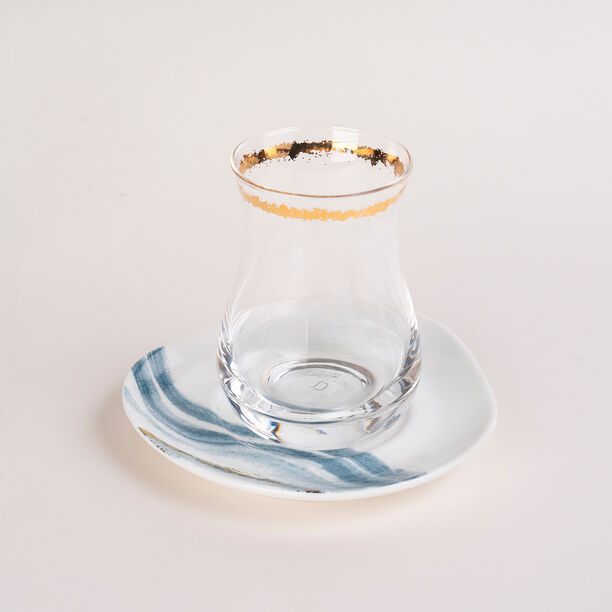 La Mesa white porcelain and glass tea and coffee cups set 18 pcs image number 2