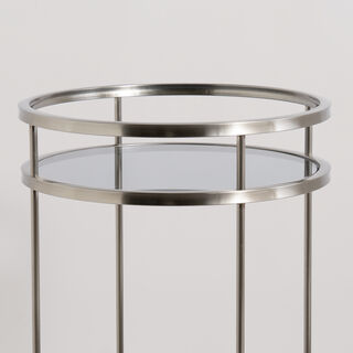 هومز عربة تقديم معدن بطابقين 90*50سم، فضي