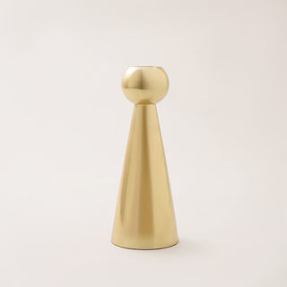 Metal candle holder 20*8cm in shiny gold