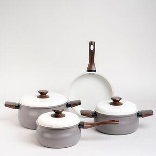 Alberto 7 piece grey ceramic cookware set