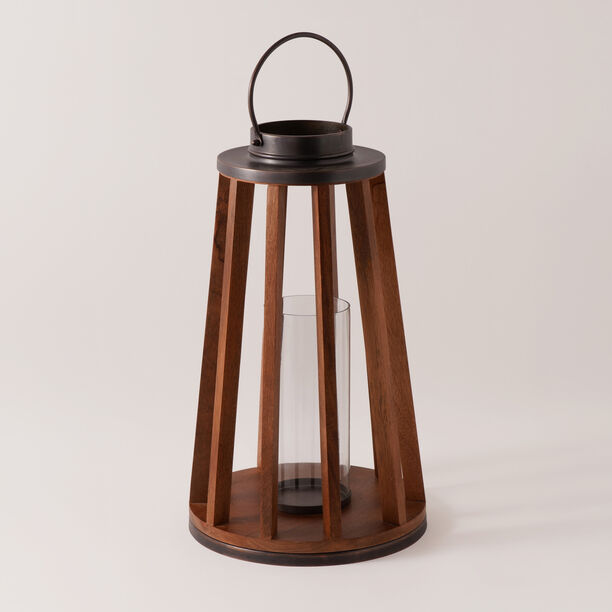 Homez wood and metal lantern 31*31*54cm image number 0
