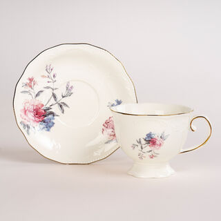 La Mesa 12 Pieces Tea Cup And Saucers \ Ivory