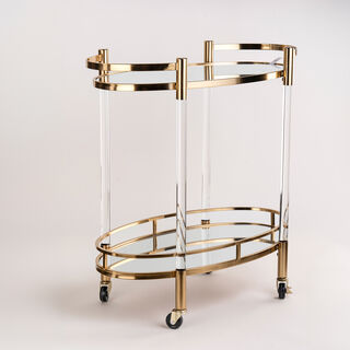 Acrylic Oval Serving Trolley