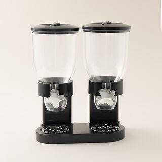 البرتو موزع حبوب مزدوج بلاستيك أسود 2*3500 مل