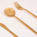ROME 20PCS CUTLERY SET MATT GOLD MODERN SHAPE image number 1