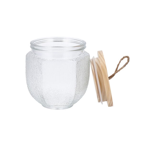 Glass Storage Jar With Wooden image number 2