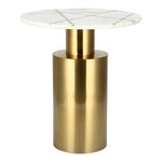 MARBLE ROUND SIDE TABLE WITH STEEL image number 1