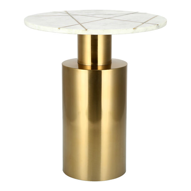 MARBLE ROUND SIDE TABLE WITH STEEL image number 1