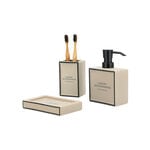 Homez beige and black cermic 3 pcs bath set image number 1