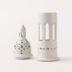 Homez off white ceramic white candle holder 11.3*11.3*38.2 cm image number 1