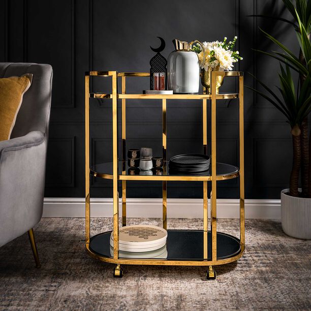 Trolley Ssteel Gold 3 Tier 75.5*43*90 cm image number 0
