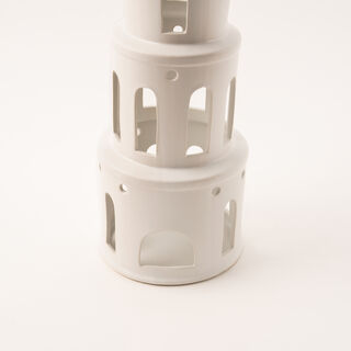 Homez white ceramic candle holder 14.8*14.8*40.5 cm