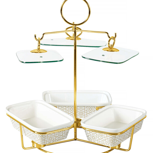 طقم أطباق تقديم مع سخّان 3 قطع image number 5