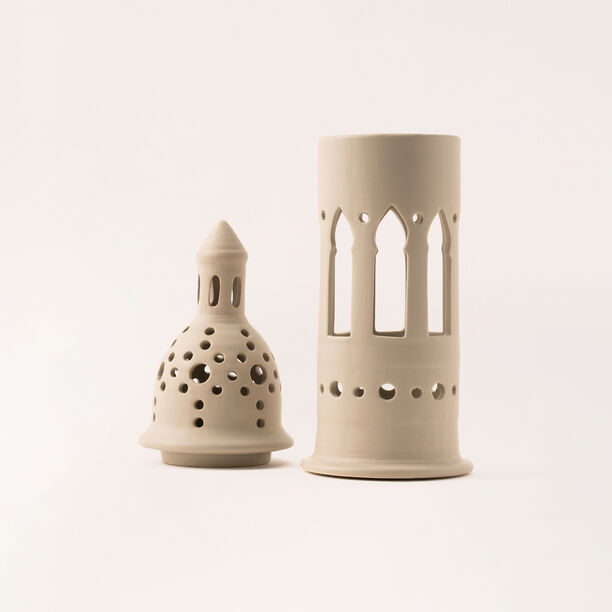 Homez beige metal candle holder 11.3*11.3*38.2 cm image number 1