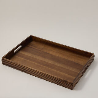 Lamesa 1 Pieces Wood Rectangular Tray Wave