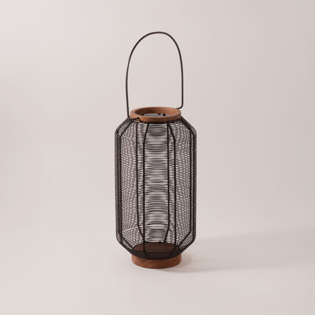 Homez metal and wood cage lantern, black 20*20*37 cm image number 0
