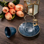 Arabic Tea and Coffec Set 18Pc Porcelain Mattglow Blue image number 7