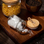 برطمان تخزين زجاجي بغطاء خشبي صغير الحجم من البرتو  image number 5