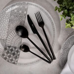 La Mesa matt black stainless steel cutlery set 16 pc image number 6