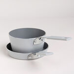 2Pcs Mini Set Frypan + Sauce Pan Grey image number 1