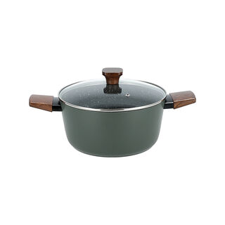 Alberto 7 piece green aluminum cookware set