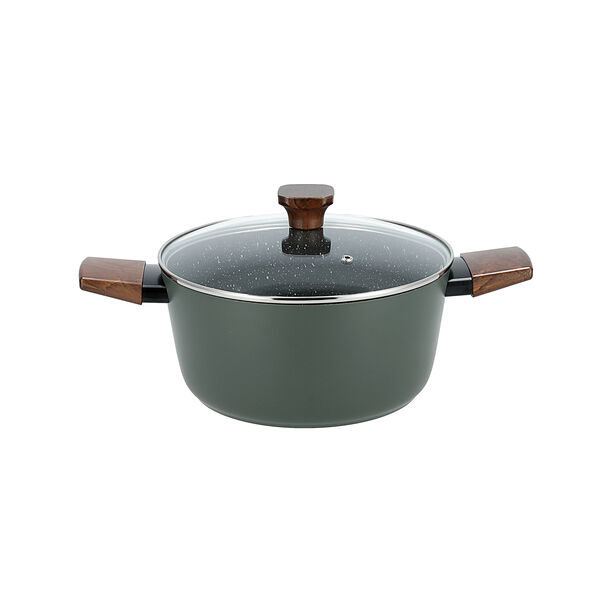 Alberto 7 piece green aluminum cookware set image number 3