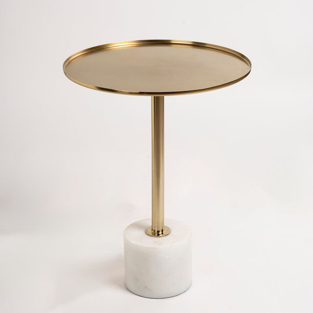 Metal Side Table Marble Base 35.6* 35.6*48.5 cm image number 1