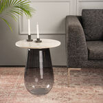 Side Table Marble Top Glass Base 48 * 55 cm image number 0
