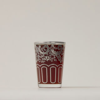 Moroccan Transparent Tea Glass Silver Plating Vol:6Oz
