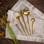 ROME 20PCS CUTLERY SET MATT GOLD MODERN SHAPE image number 6