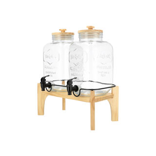 البرتو طقم توزيع عصير زجاج مع قاعدة 2 قطعة