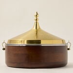FOOD WARMER ,WITH LID HAMMERED GOLD CO DIA image number 0