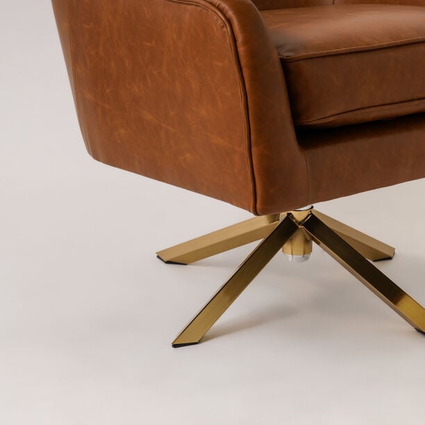 Homez brown leather armchair 72*75*86cm image number 4