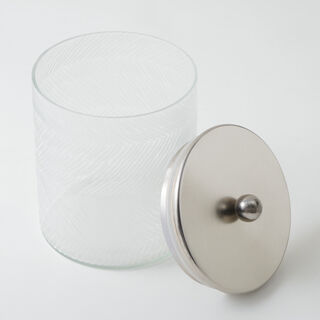 ألبرتو طقم برطمانات زجاج 3 قطع 12*12*14سم، فضي