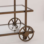 Homez metal and glass bar cart, antique bronze 120*40*80 image number 2