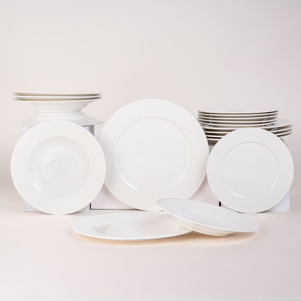 طقم مائدة أبيض من لا ميسا   12 قطعة image number 4