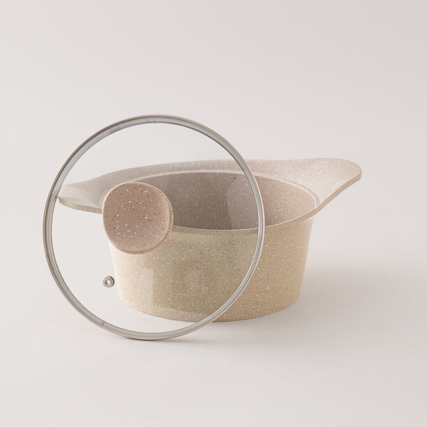 ألبرتو طقم قدور ألومنيوم 8 قطع، كريمي image number 3