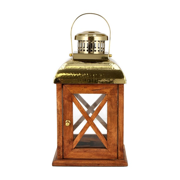 Lantern Wood And Steel Natural & Shiny image number 1