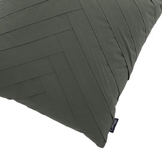 Cottage Pleated Cotton Cushion 50x50 Cm Dark Green