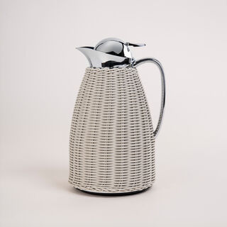 Dallaty Stainless Steel Vacuum Flask Rattan With Design Of Bamboo Grey 1L