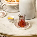 Dallaty white porcelain and glass Tea and coffee cups set 18 pcs image number 4