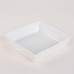 طبق فرن/تقديم بورسلان بقاعدة من الخيزران image number 3