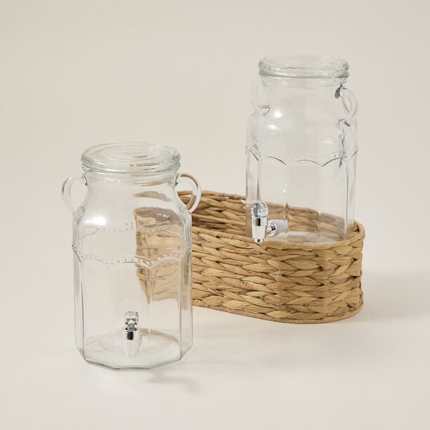 Alberto glass juice jar set with basket 2pcs/3100 ml image number 3