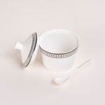 Dallaty white glass and porcelain Tea and coffee cups set 18 pcs image number 5