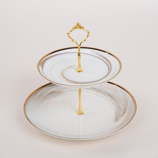 Honey Marble 2 Tier Cake Stand