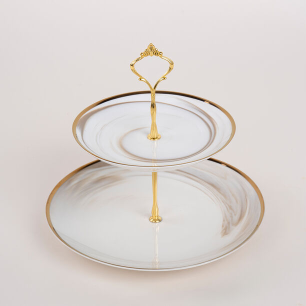 Honey Marble 2 Tier Cake Stand image number 1