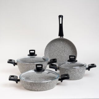 Alberto gray 7 piece granite cookware set