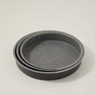 Alberto Round Forged Aluminum Roaster Set 3 Pieces Dark Grey