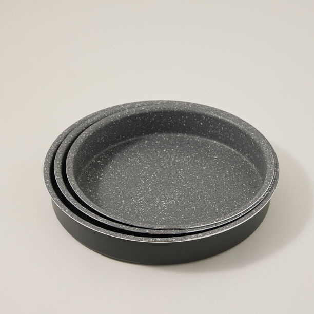 Alberto Round Forged Aluminum Roaster Set 3 Pieces Dark Grey image number 1