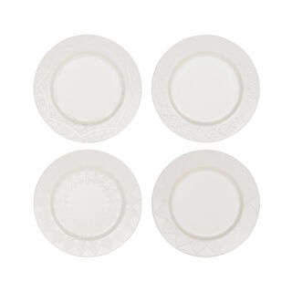 La Mesa white bone porcelain 4 pc side plate
